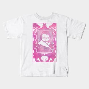 Portrait Of A Cat Fan In Pink Kids T-Shirt